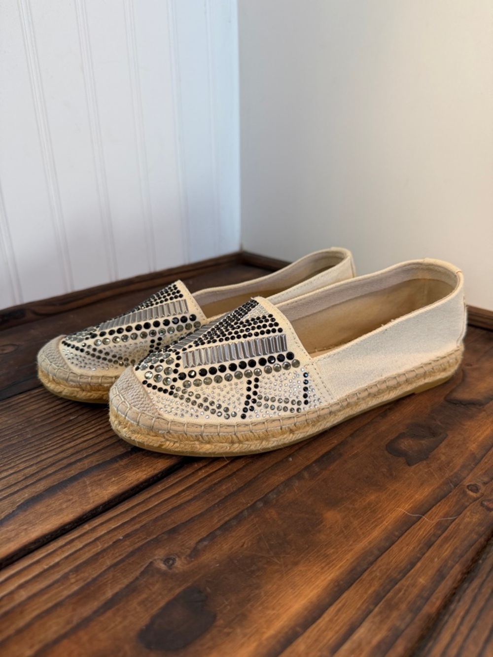 Vidorreta Spain Espadrille Slip-On with Stud Detailing